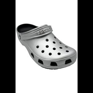 Crocs Men's Classic Sparkly Clog Silver - Medium